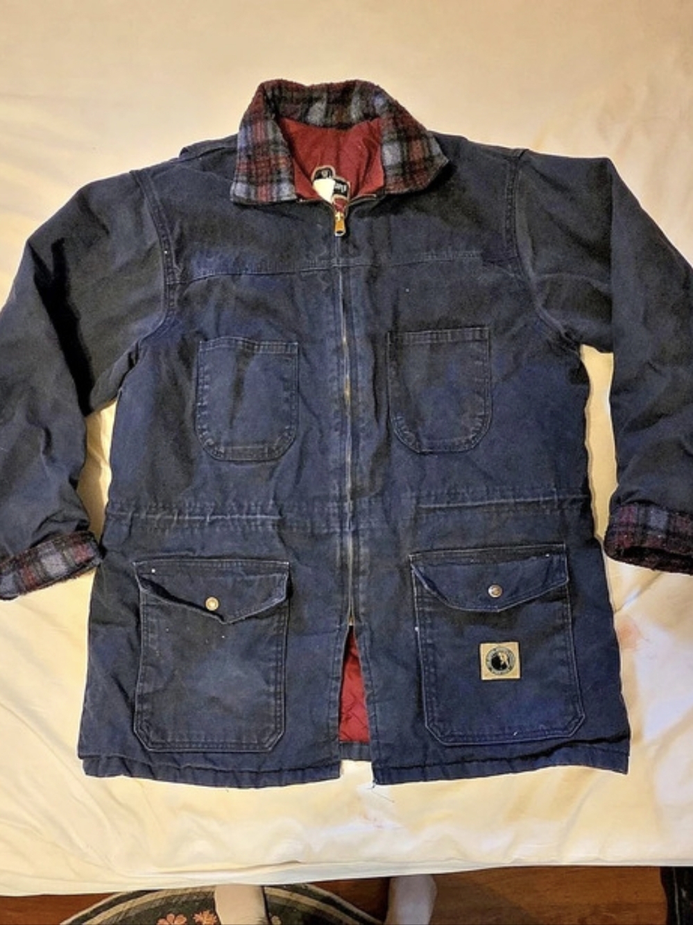 Berne Apparel Heritage Twill Chore Coat Women's Blue Size Medium